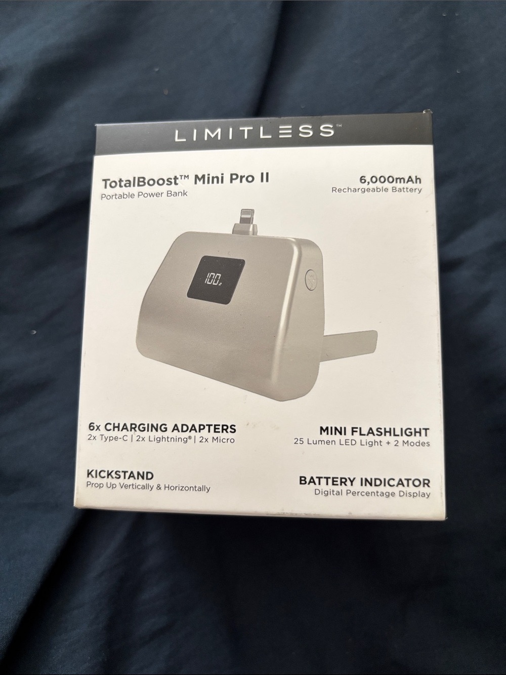 TotalBoost Mini Pro II Portable Power Bank - Silver